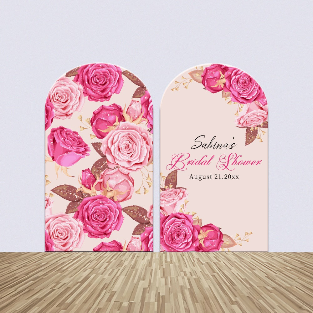 Kit de Toile de fond Arch Personnalisable Fête Nuptiale Rose Élégante LXX5-161