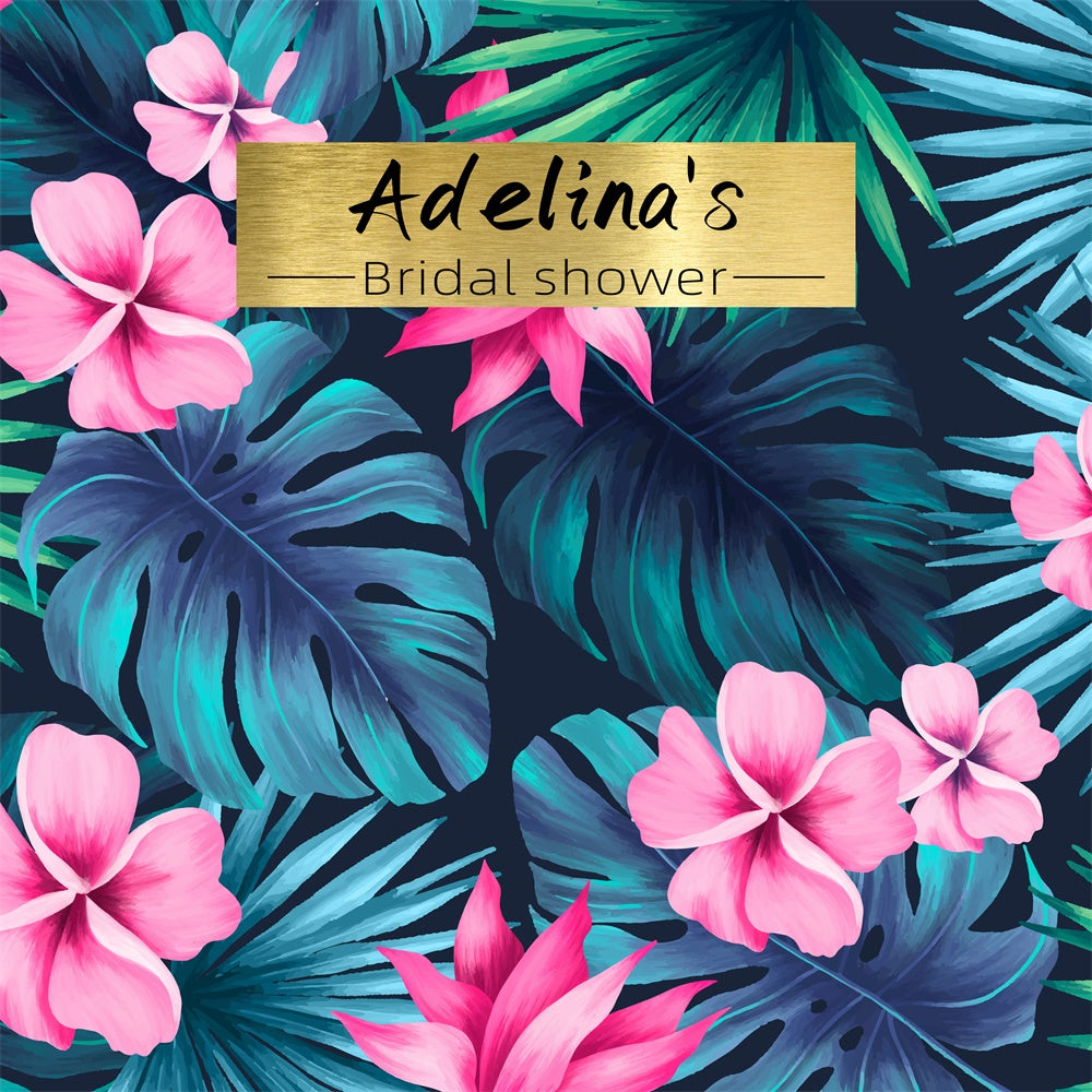 Toile de fond Bridal Shower Personnalisable Idées Palmier Tropical Floral LXX5-172