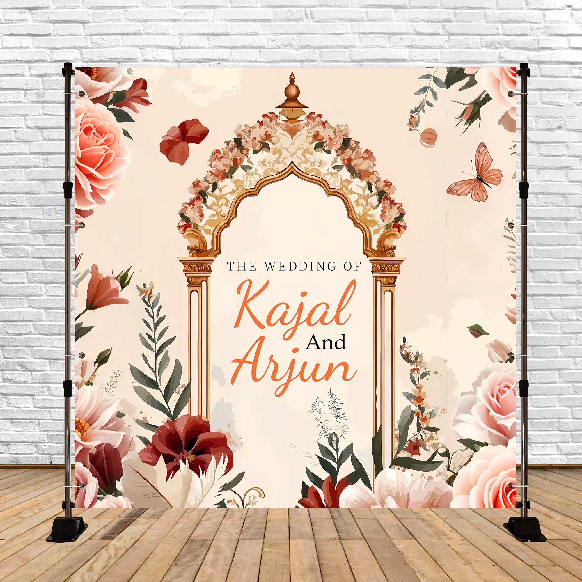 Toile de fond Mariage Idées Arche Fleur Élégante Personnalisable LXX5-197