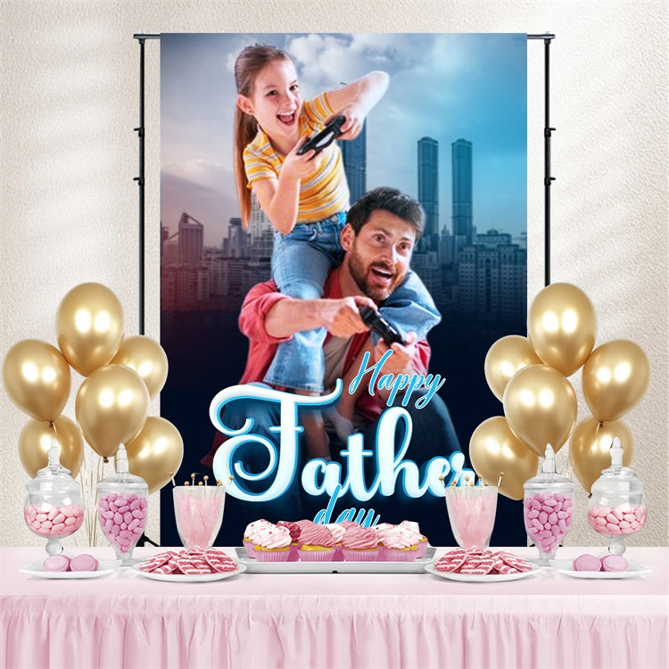 Toile de fond Bonne Fête des Pères Aventure Urbaine Jeu Vidéo Personnalisée LXX5-20