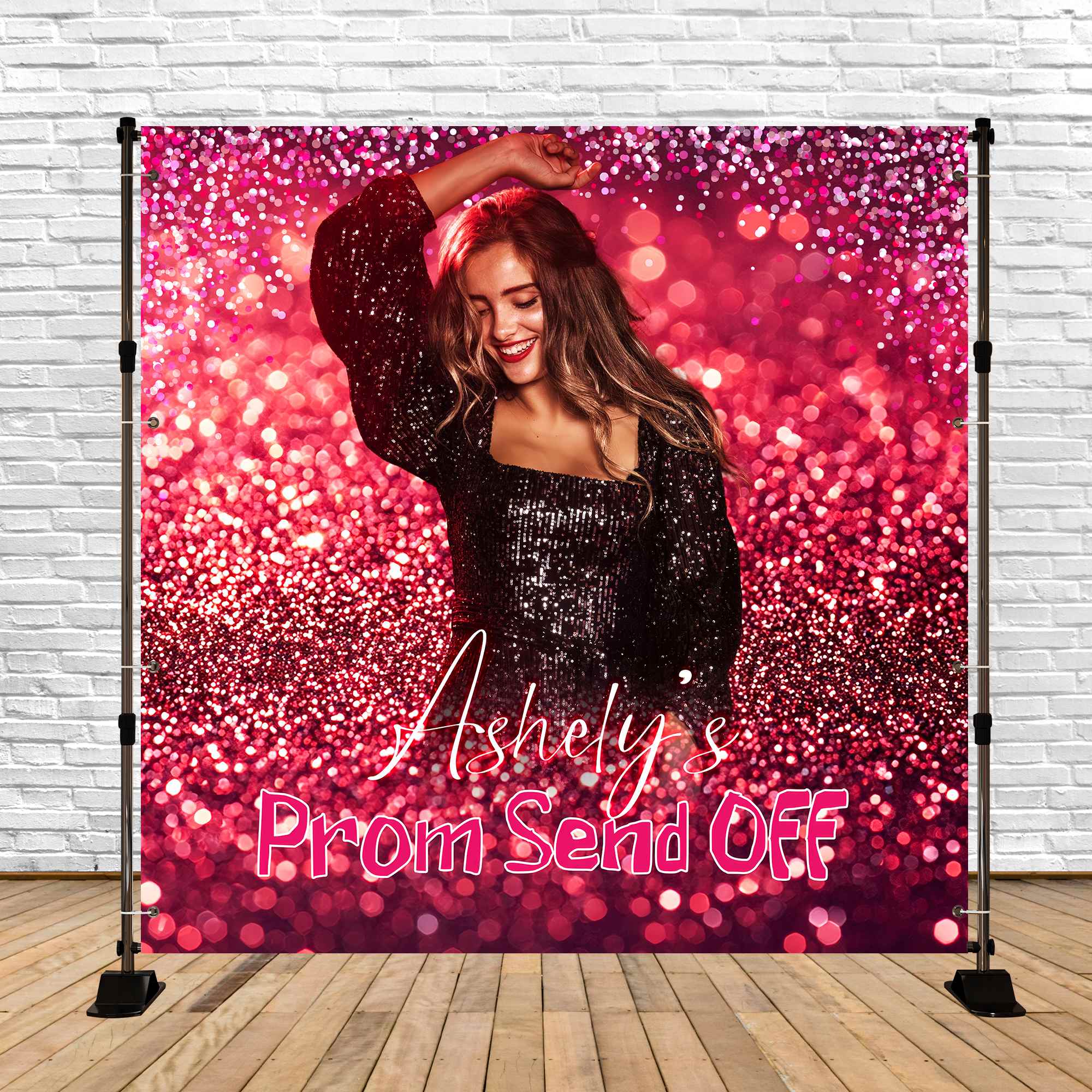 Toile de Fond de Bal Idées Étincelles Rouges Glamour Personnalisée LXX5-205