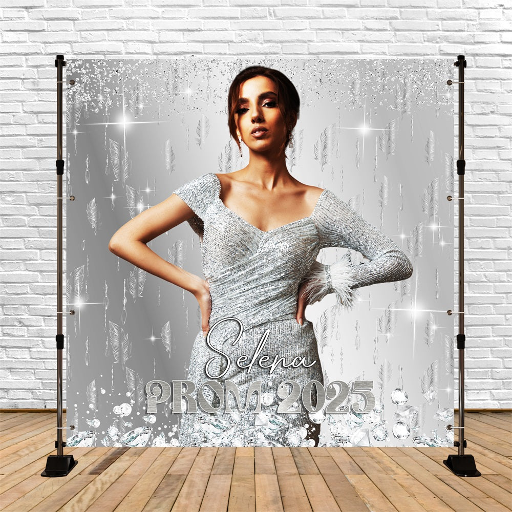 Toile de Fond de Bal Rêves de Diamants Plumes Personnalisée LXX5-209