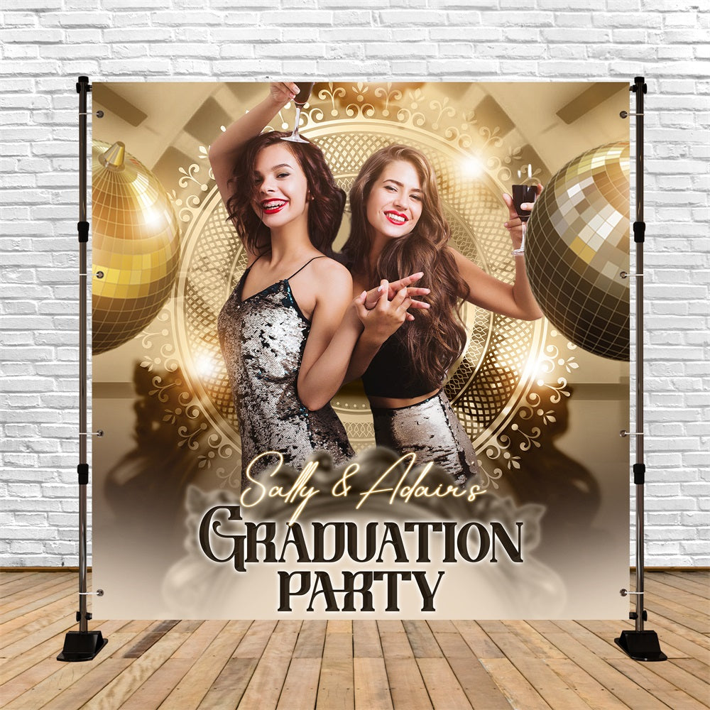 Toile de Fond de Graduation 2025 Reines du Disco Personnalisée LXX5-215