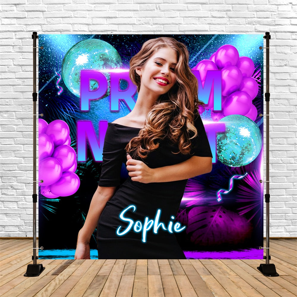 Toile de Fond de Bal Lumières Disco Ballons Personnalisée LXX5-216