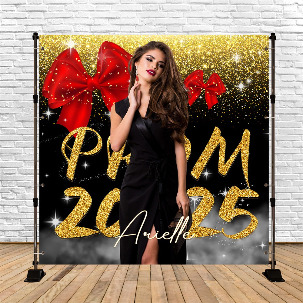 Toile de Fond de Soirée de Bal Ruban Rouge Pailleté Personnalisée LXX5-222
