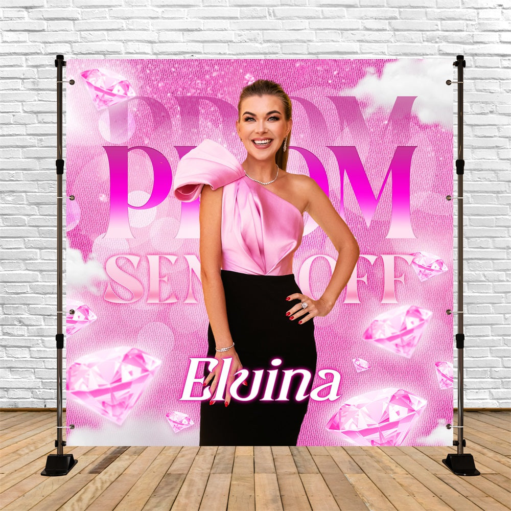 Toile de Fond de Bal 2025 Élégance Diamant Blush Personnalisée LXX5-223