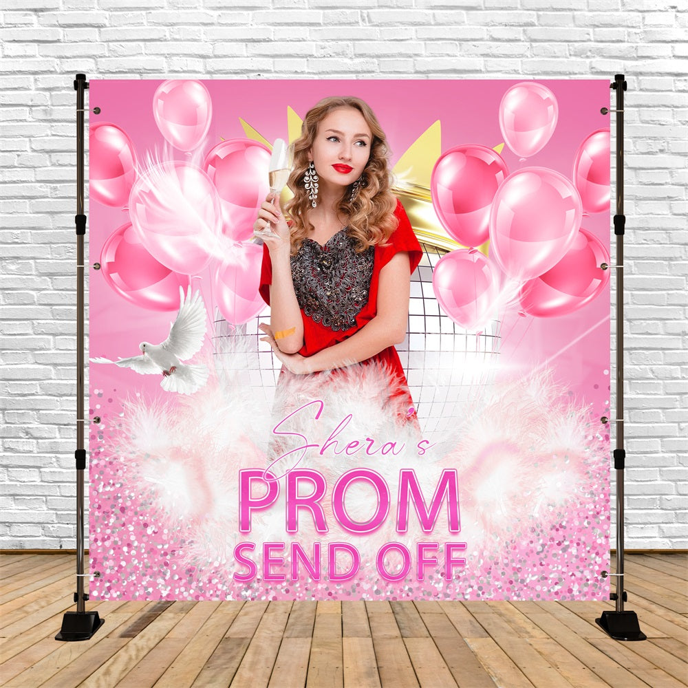Toile de Fond de Bal Ballons Blush Envoi Personnalisée LXX5-225