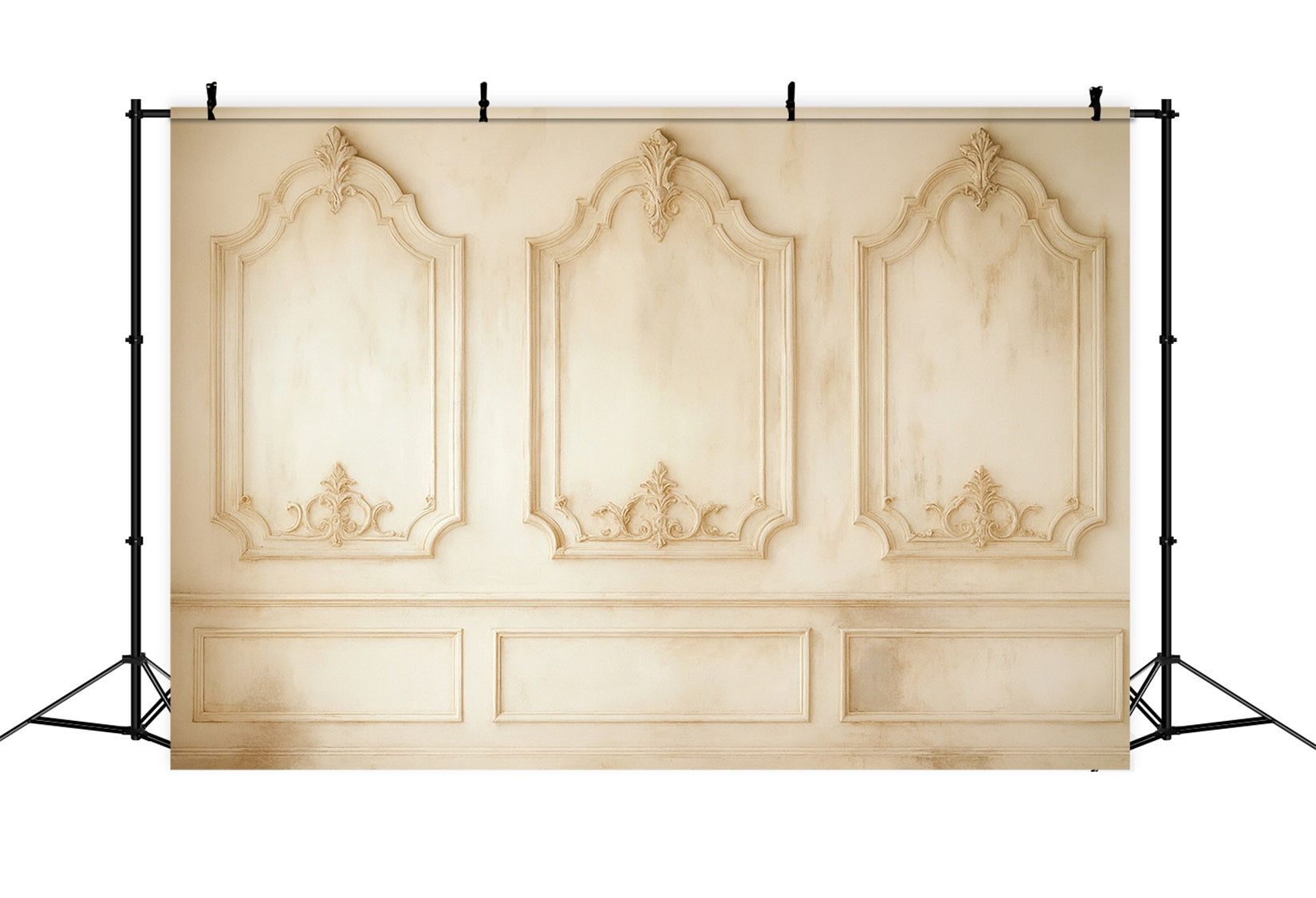 Toile de fond murale vintage Panneaux décoratifs classiques ivoire Toile de fond victorienne LXX510-105