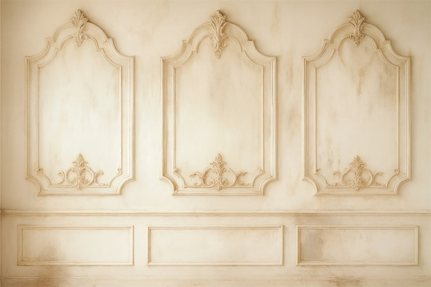 Toile de fond murale vintage Panneaux décoratifs classiques ivoire Toile de fond victorienne LXX510-105