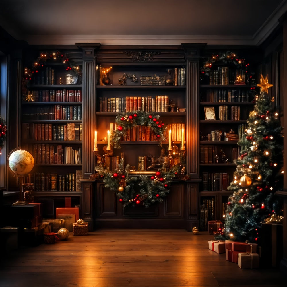 Fond victorien de Noël Bureau classique Cheminée Fond victorien LXX510-124