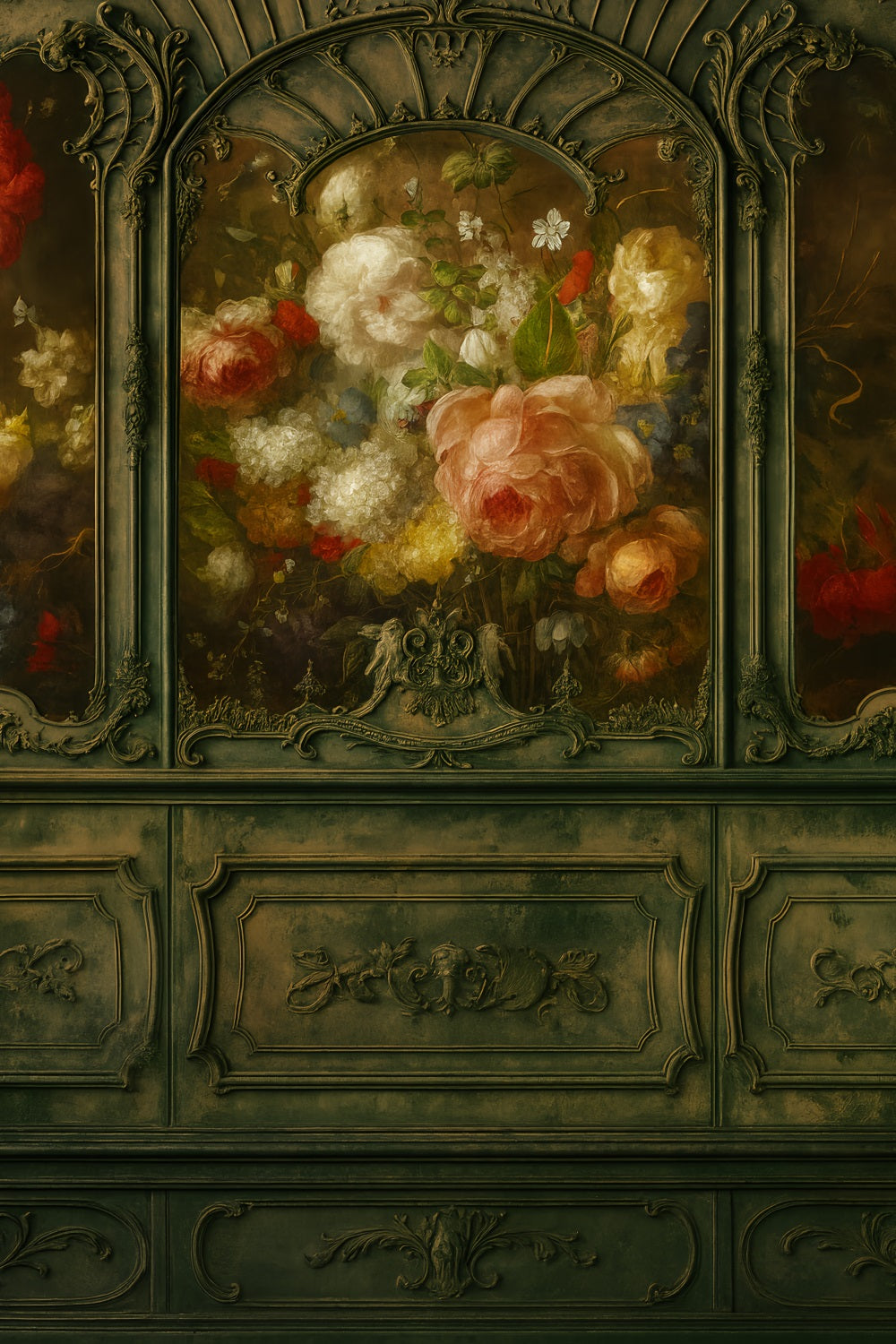 Fond victorien Panneau floral antique Art Fond mural vintage LXX510-125