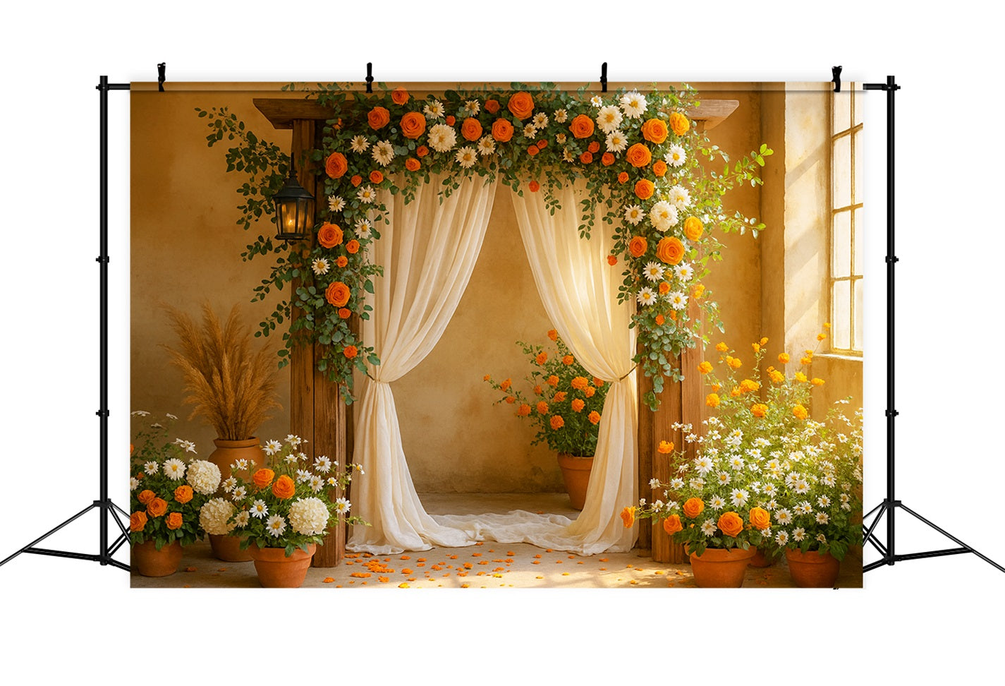 Fond floral d'automne Arche florale Romance d'automne Fonds pour Thanksgiving LXX510-32
