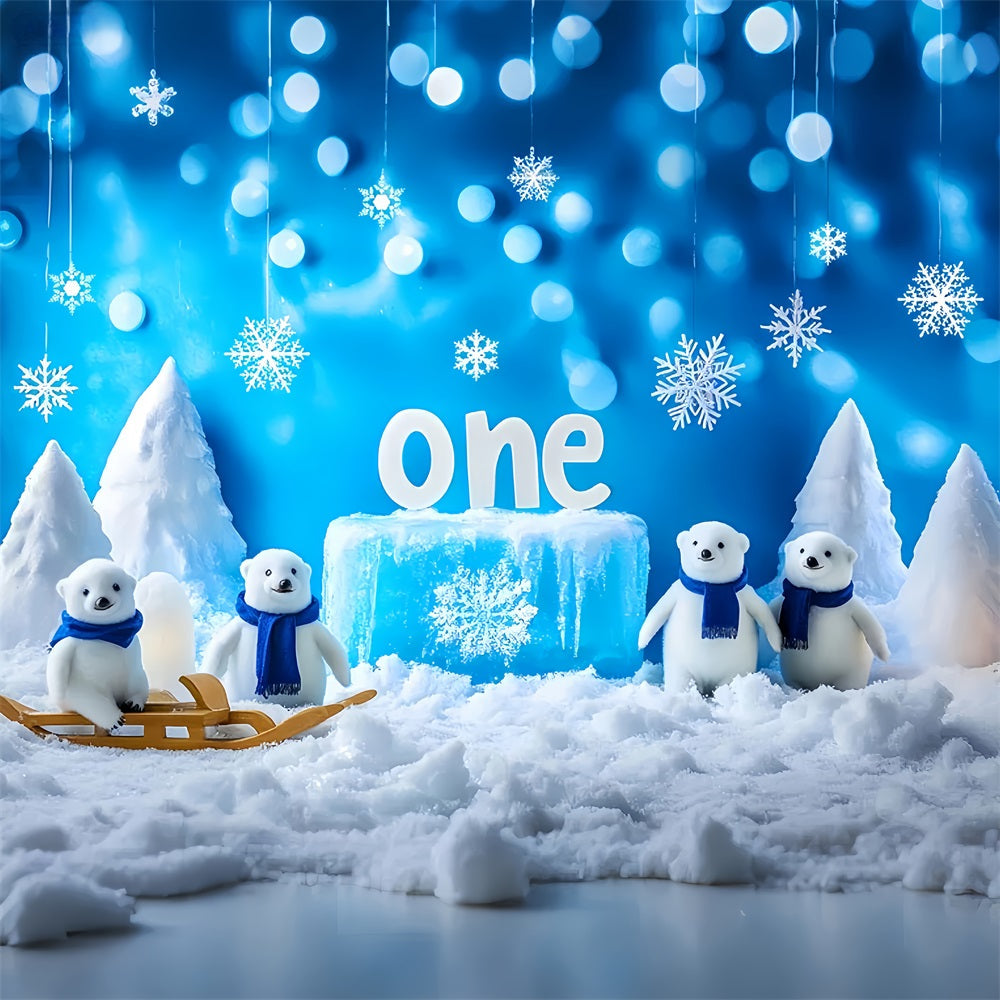 Fond neigeux Ours polaires Paysage hivernal enneigé Fond hivernal LXX510-52