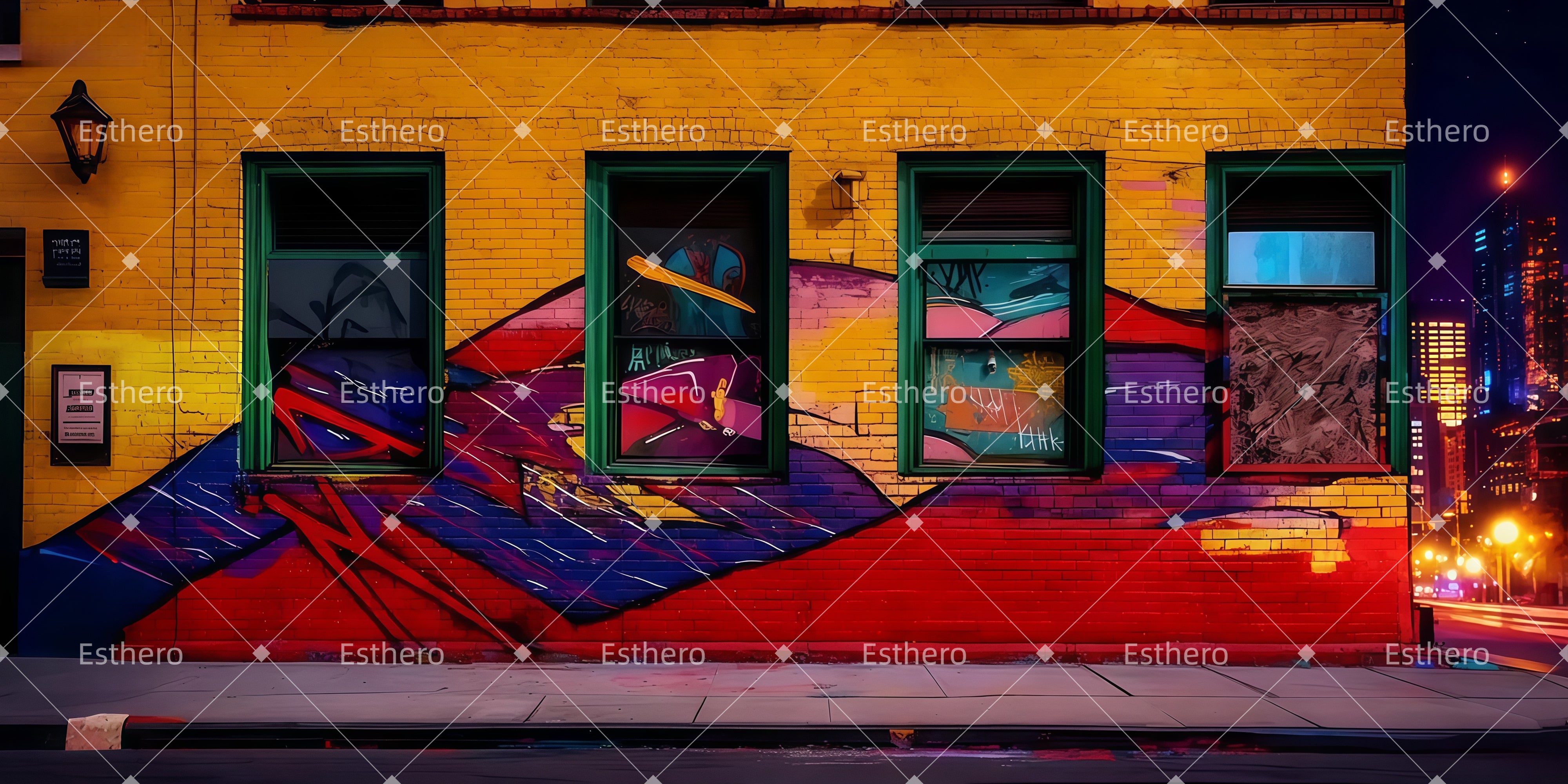 Fond de Scène Graffitis colorés dans la rue LXX511-T104