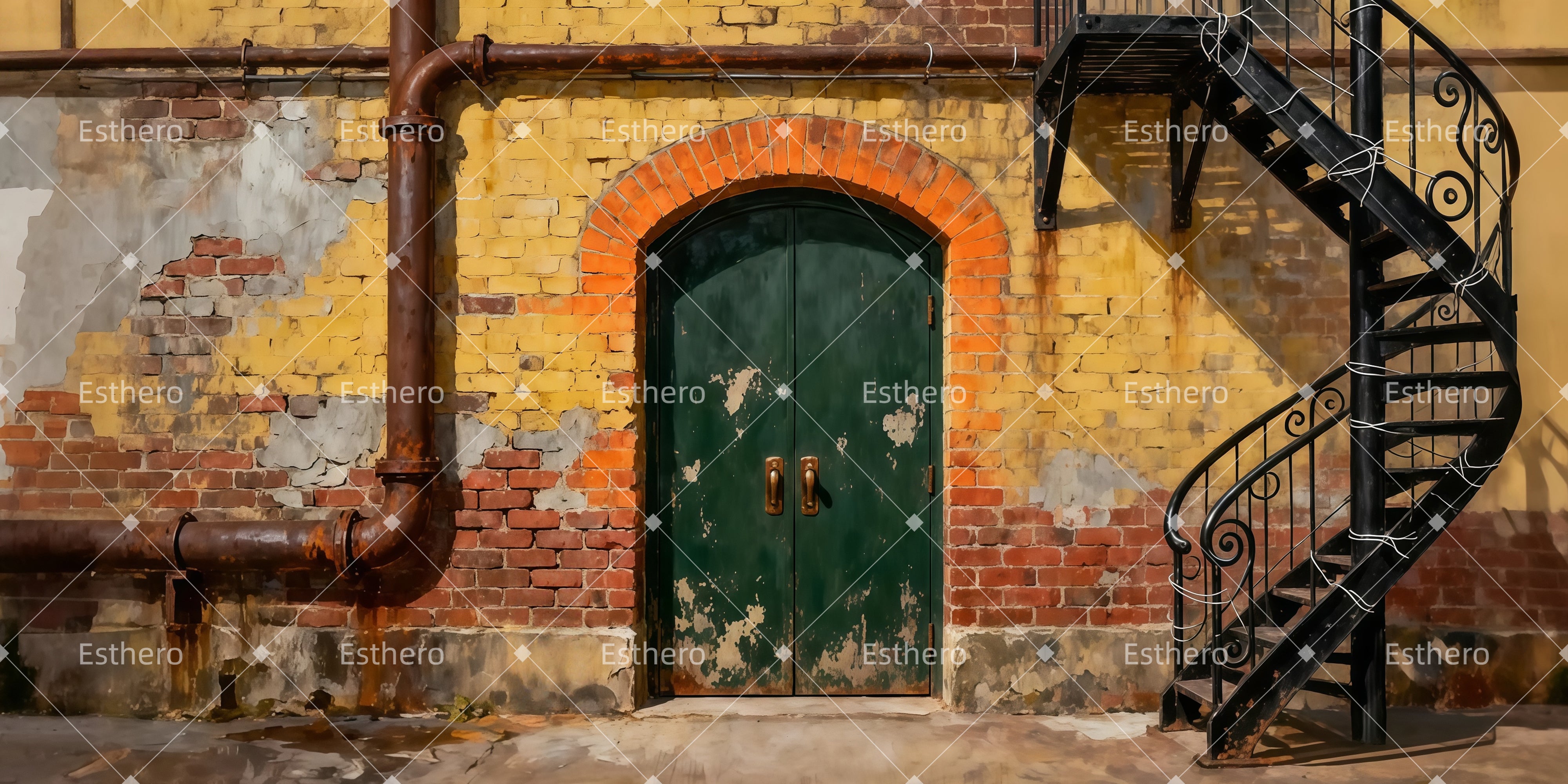 Toile de fond Theatre Escalier en colimaçon ancien LXX511-T106