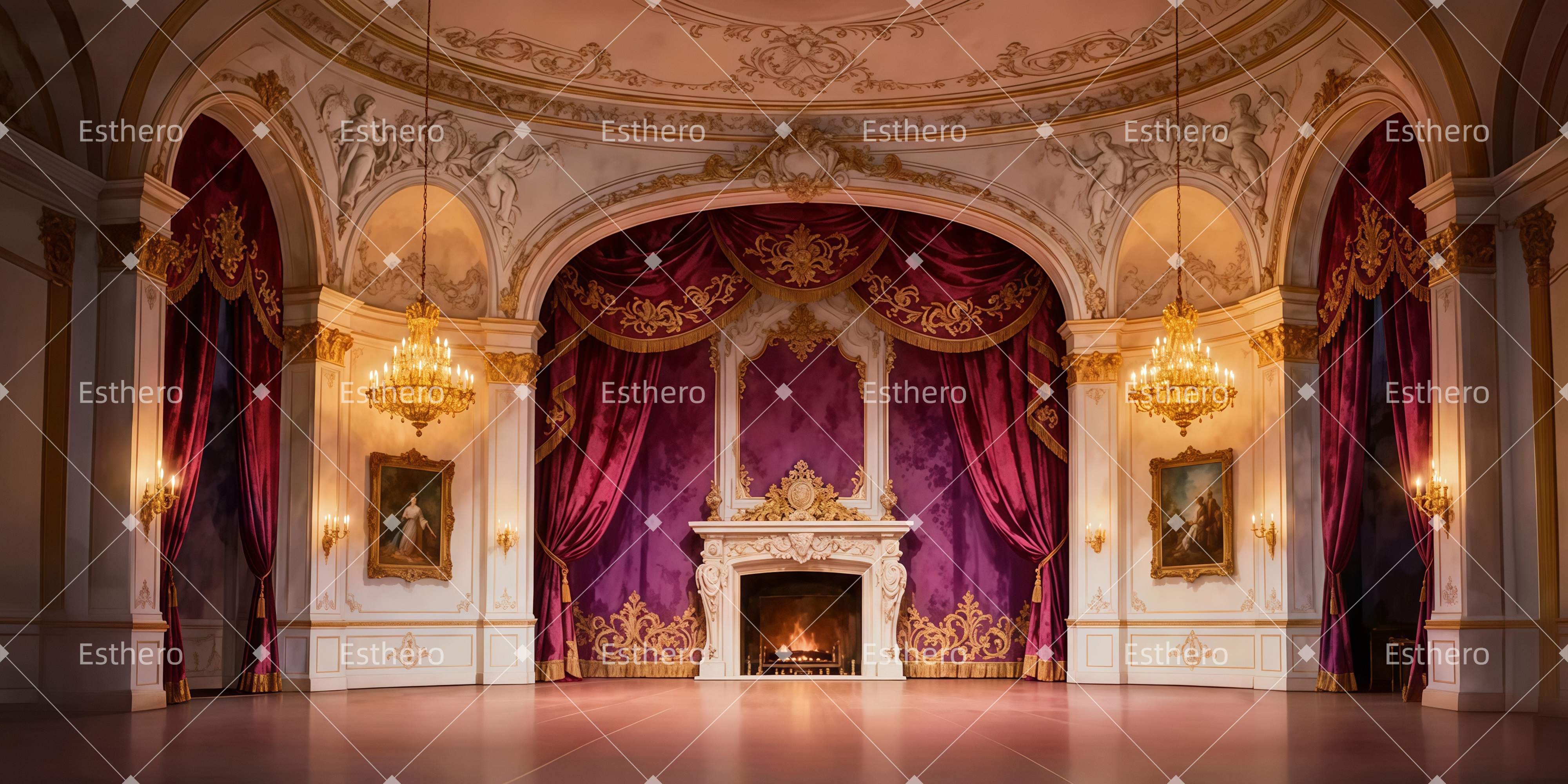 Toile de fond de Scene Intérieur De Palais Luxueux LXX511-T16