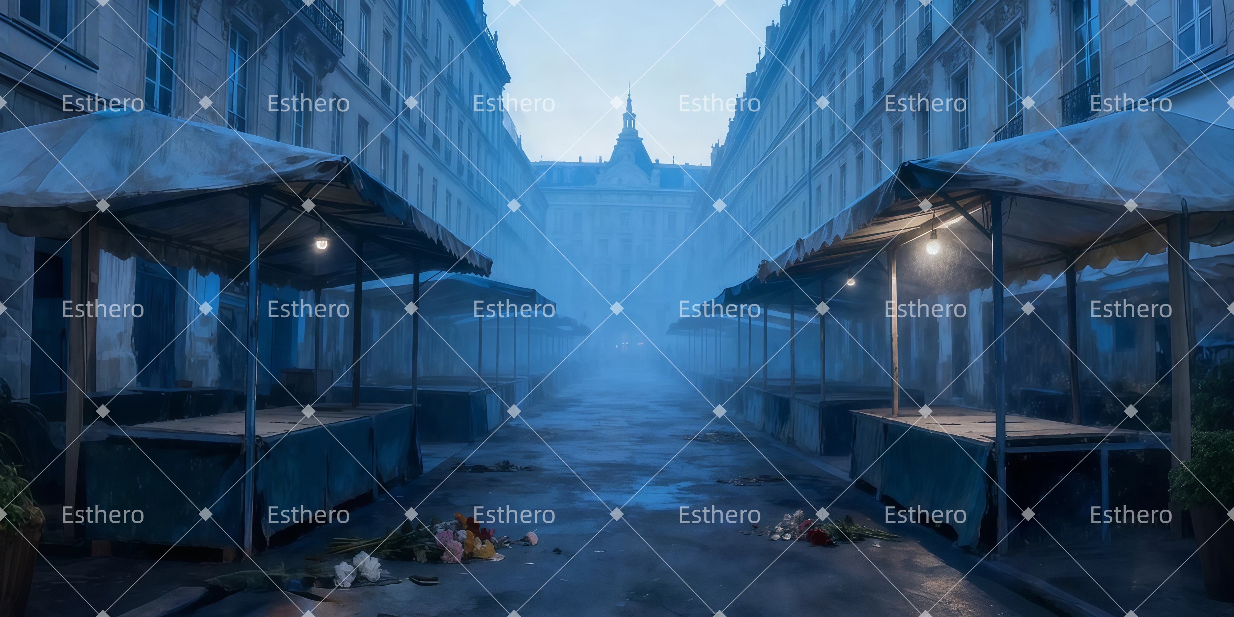 Fond de Scene Photo Ruelle Brumeuse Matinale LXX511-T23