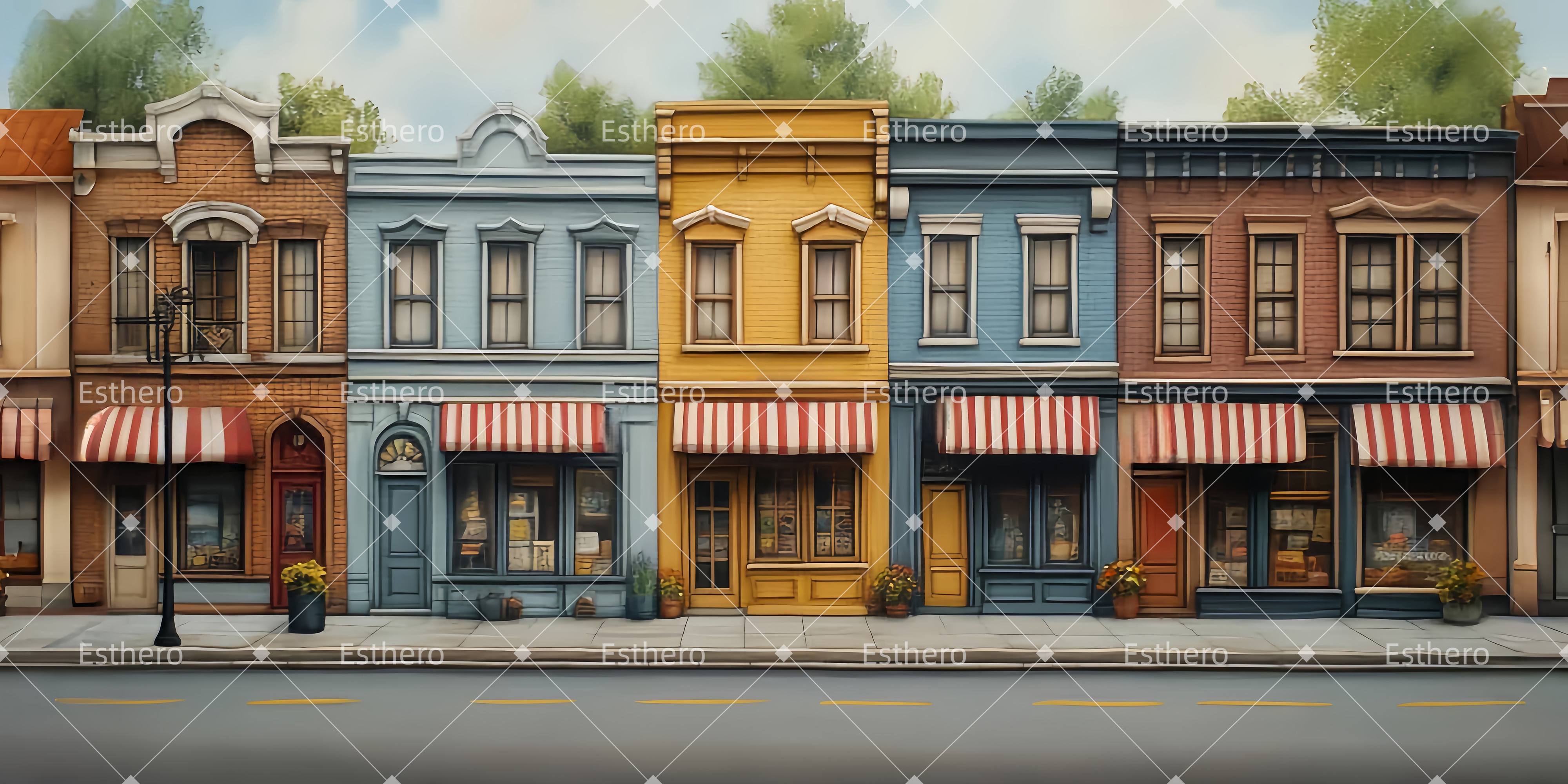 Fond de Scene Rue De Petite Ville LXX511-T4