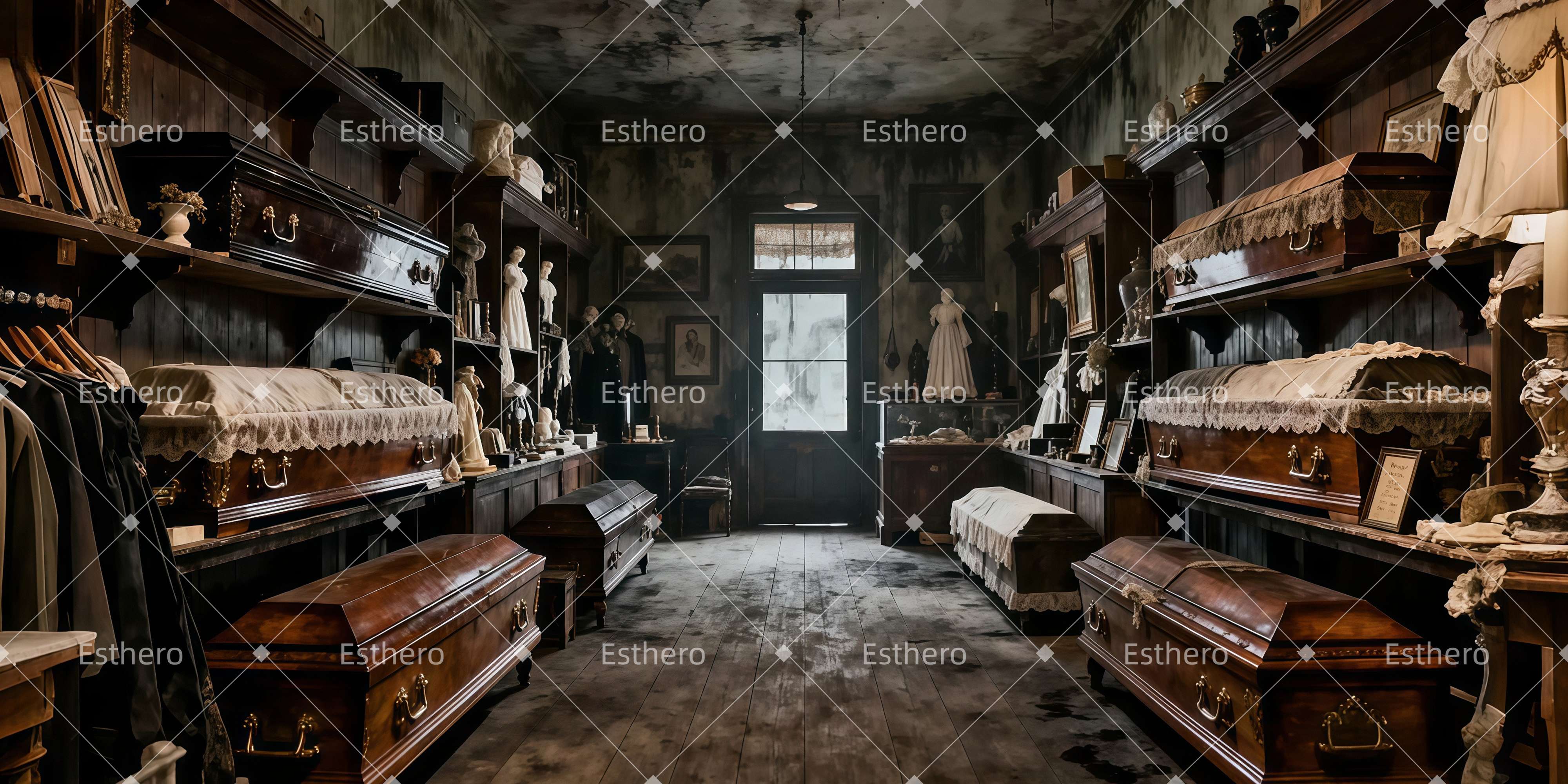 Fond de Scene Theatre Magasin De Cercueils De Sowerberry LXX511-T50