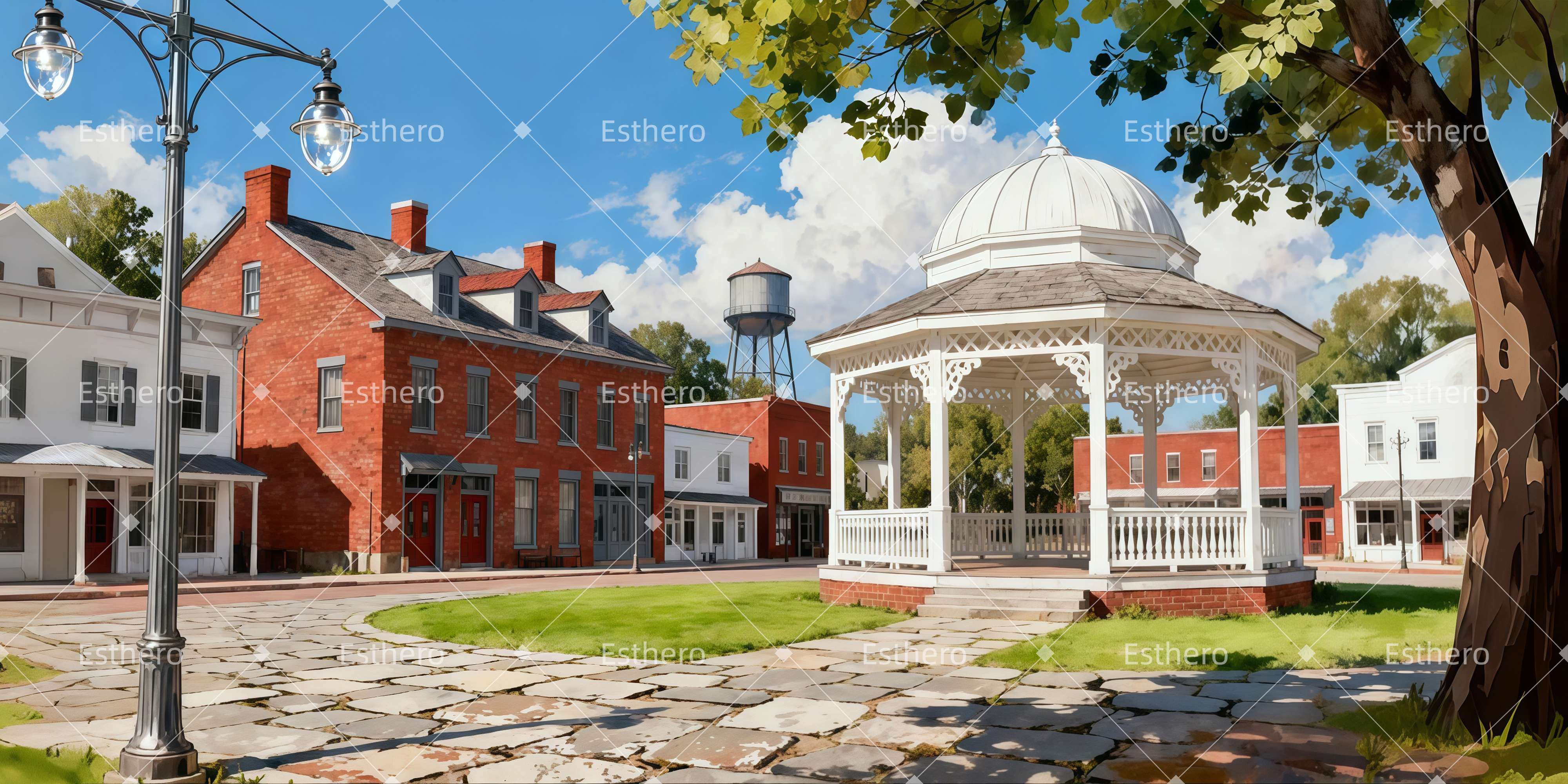 Toile de fond de Theatre Place De Rue En Brique LXX511-T68