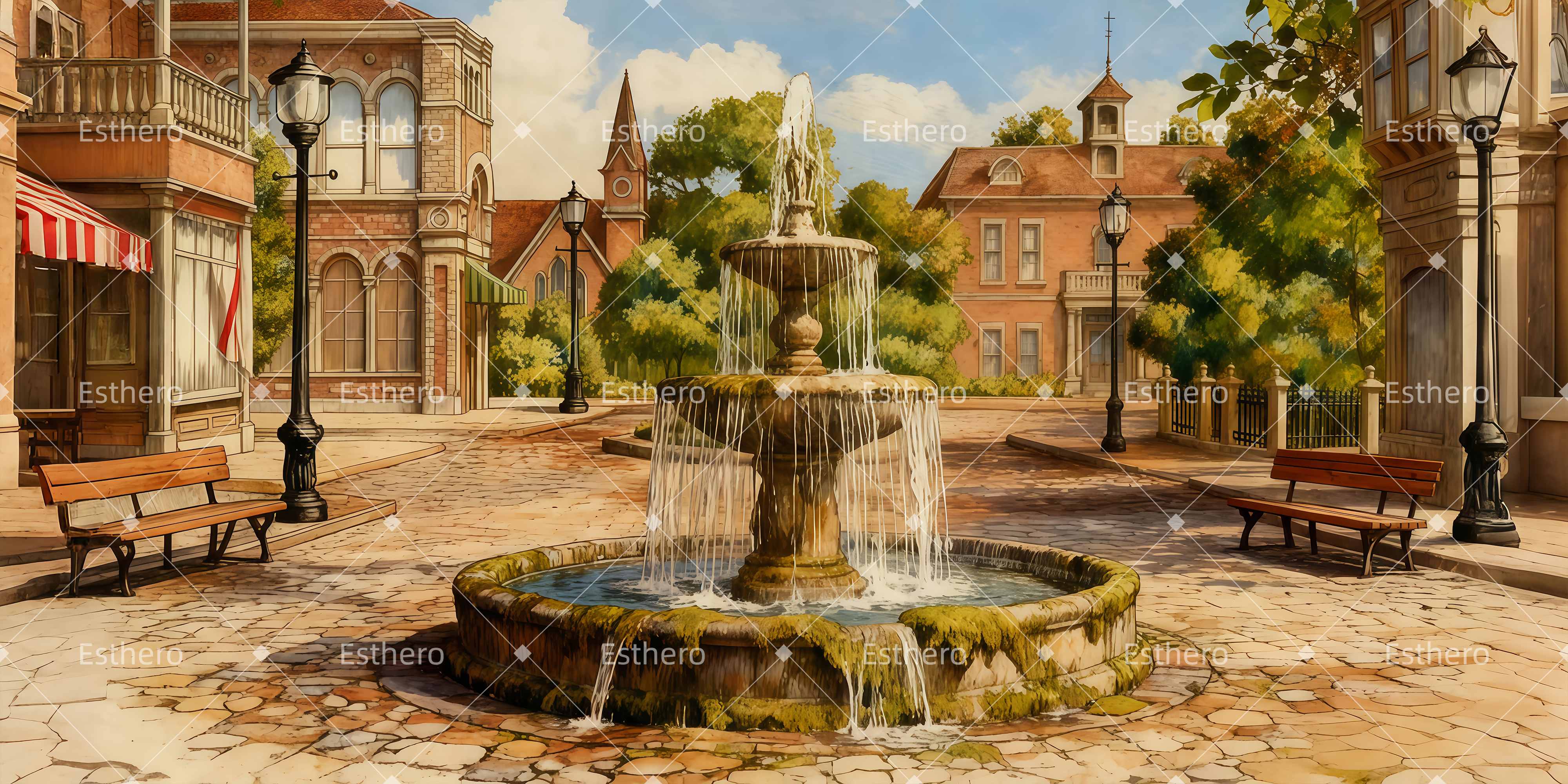 Fond de Scène Place De Rue Vintage LXX511-T69