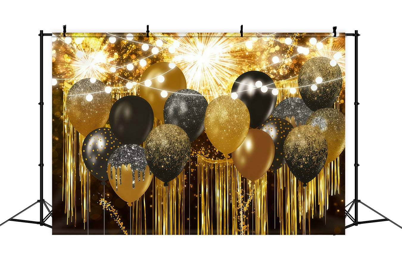 Fond pour le Nouvel An paillettes dorées scintillantes bokeh ballons du Nouvel An LXX512-5