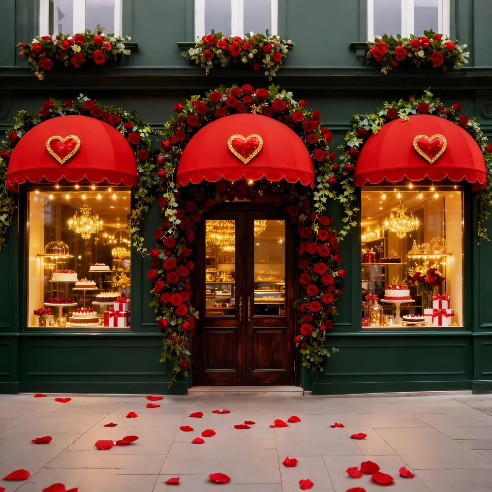 Fond romantique avec des roses et des cœurs Fond pour la Saint-Valentin avec une confiserie LXX512-67