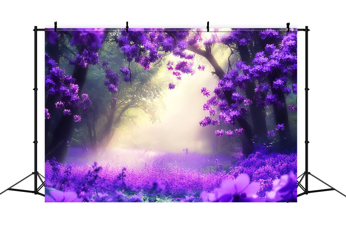 Toile de fond Forêt Photographie Rêve Mystique Violet LXX57-106