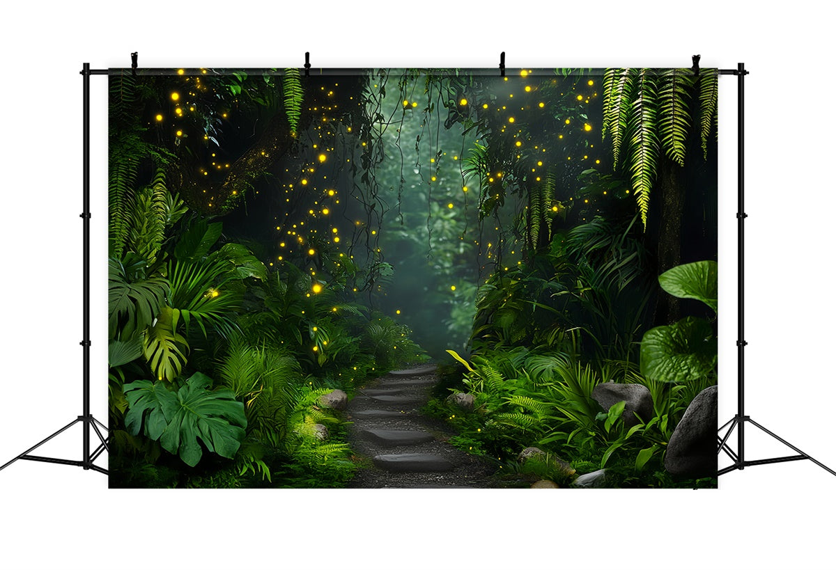 Toile de fond Photo Forêt Luciole Sentier Jungle LXX57-107