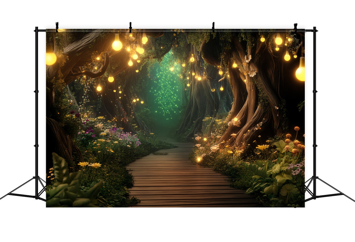 Toile de fond Forêt Conte Passage Lanterne Magique LXX57-108