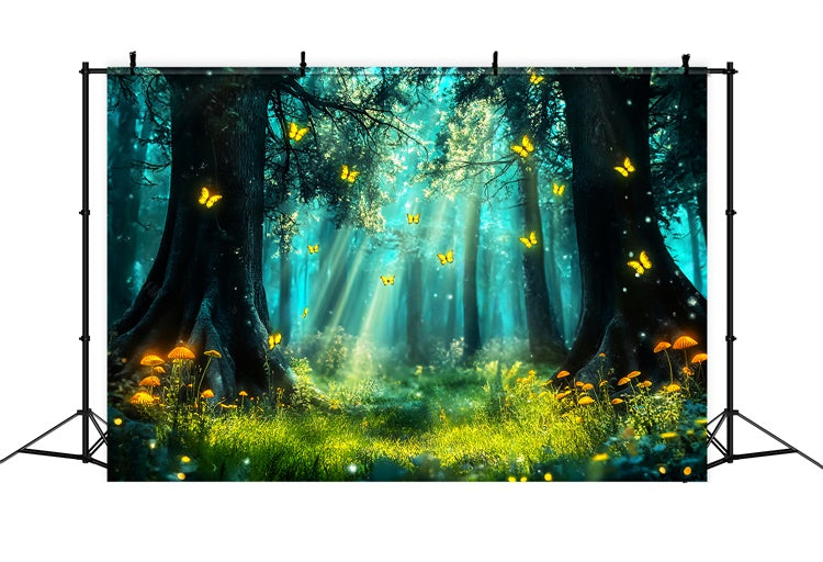 Toile de fond Photo Forêt Fantaisie Refuge Papillon Lumineux LXX57-114