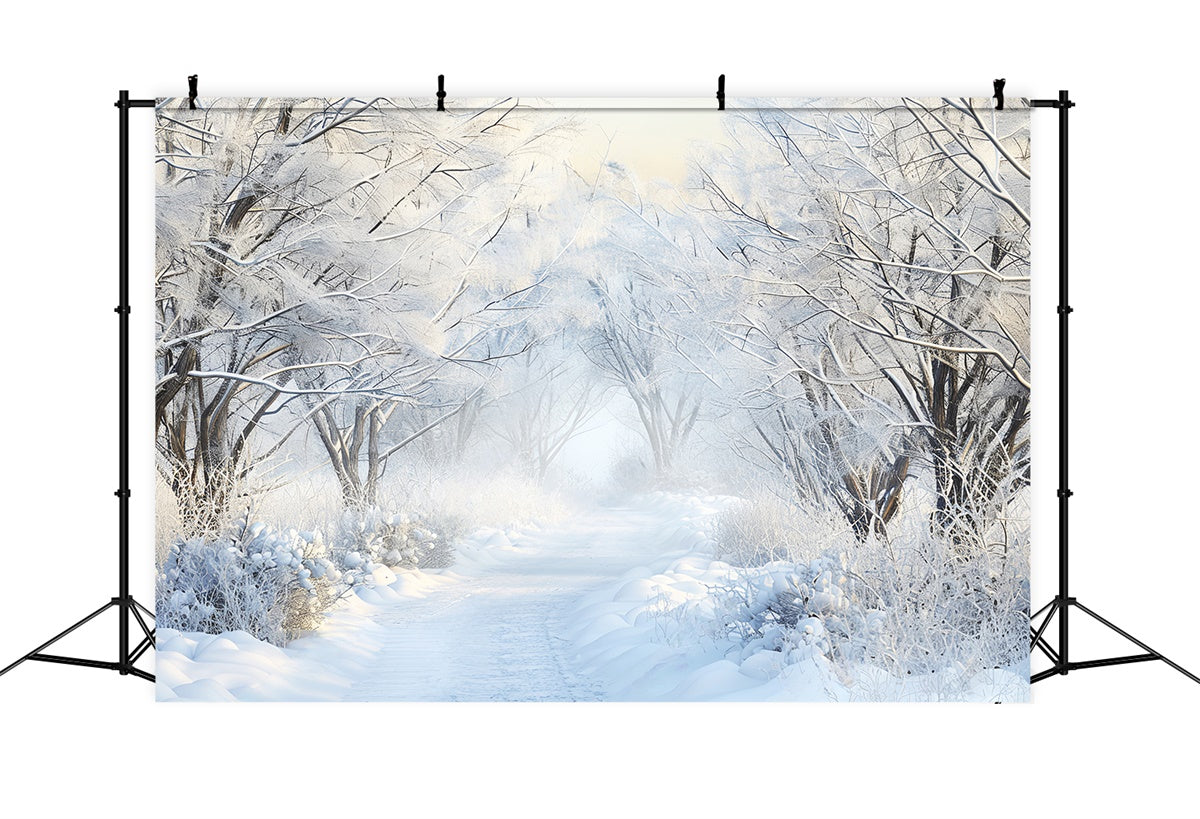 Toile de fond Photo Forêt Hiver Sentier Rêves Gelés LXX57-120