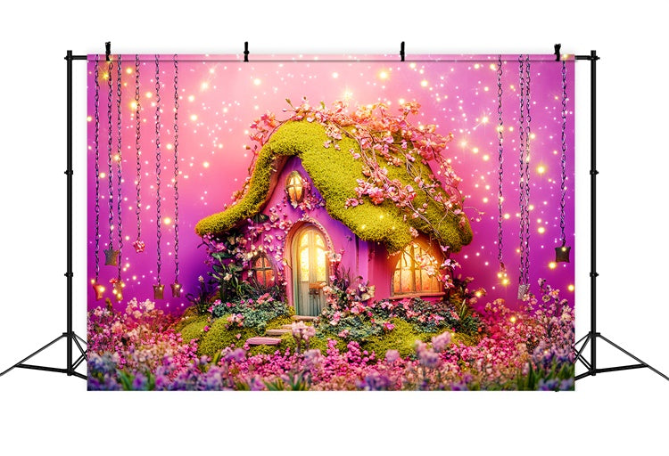 Toile de fond Photo Forêt Conte Maison Prairie Rose LXX57-126