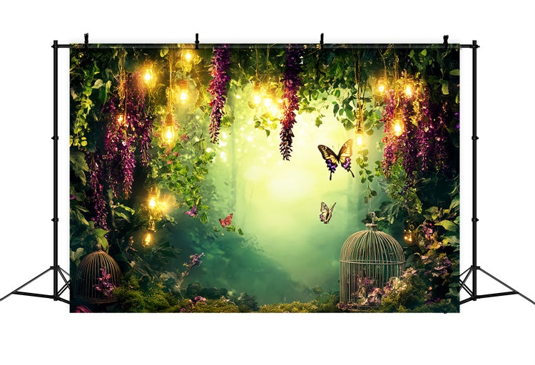 Toile de fond Photo Forêt Wisteria Lueur Papillon LXX57-128