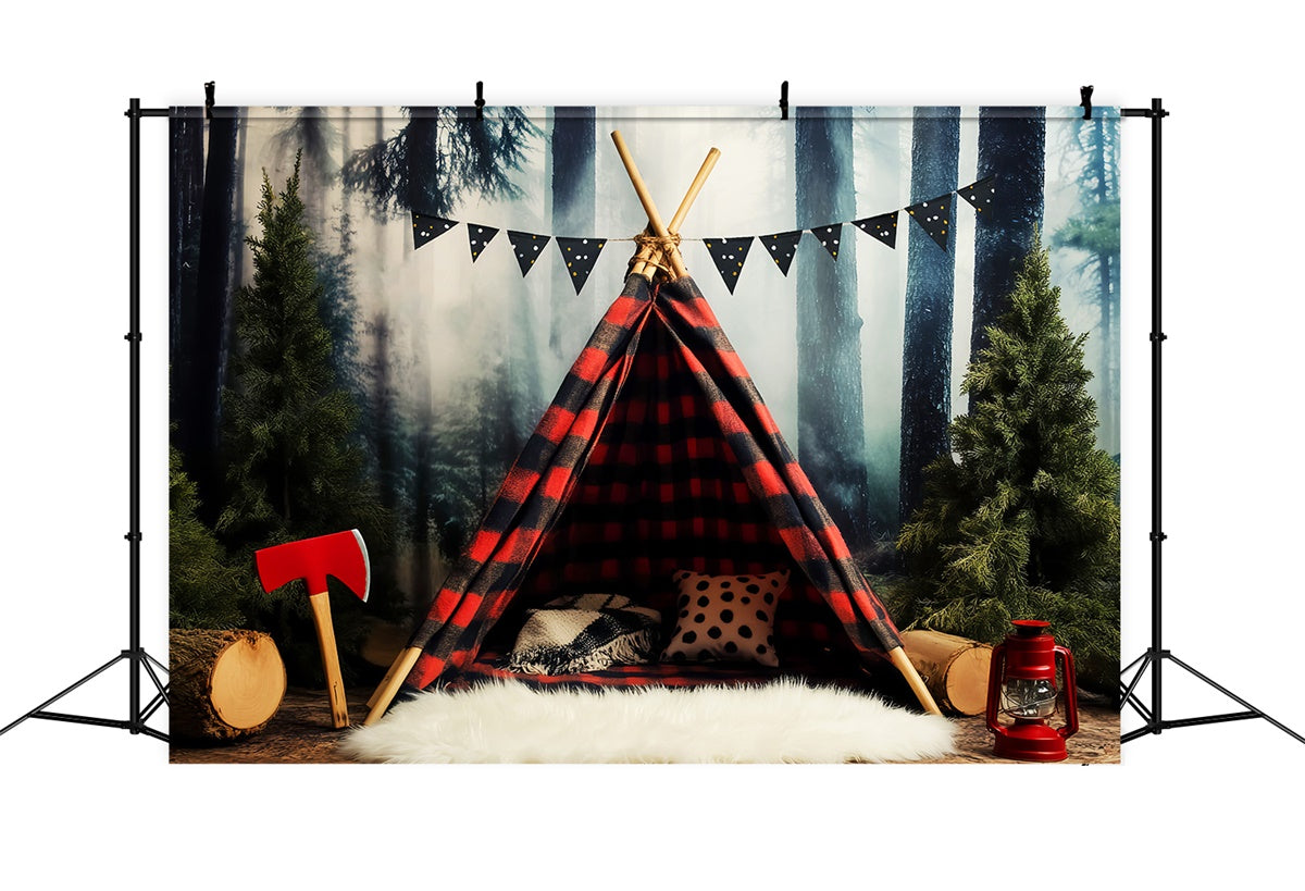 Toile de fond Photo Forêt Bois Tente Rustique LXX57-130