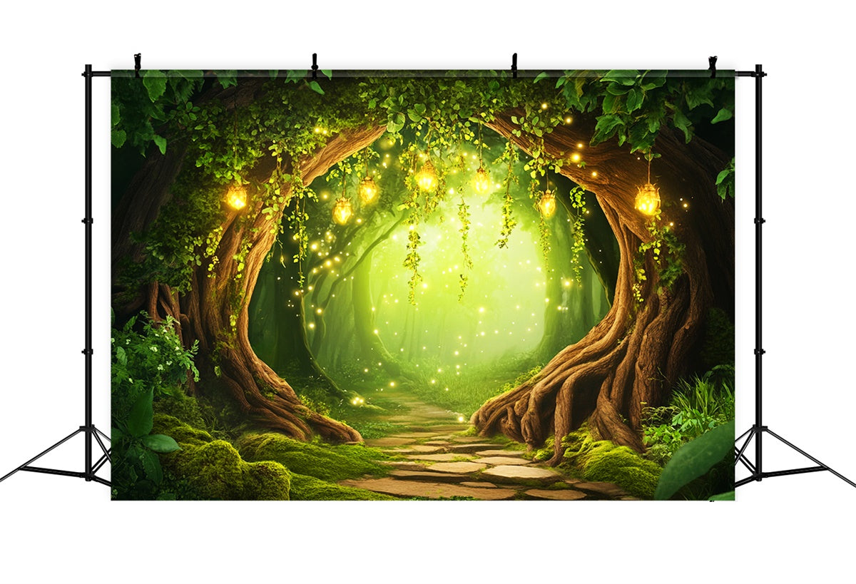 Toile de fond Photo Forêt Enchantée Arche Magie Luciole LXX57-138