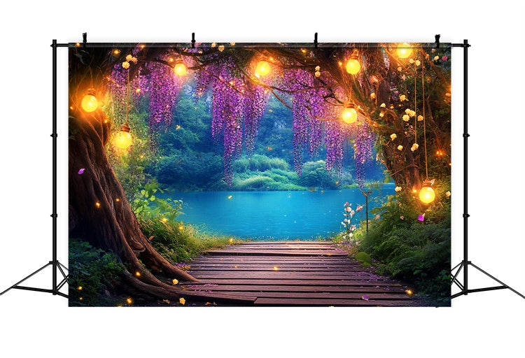 Toile de fond Forêt Photographie Lac Rêve Wisteria LXX57-139