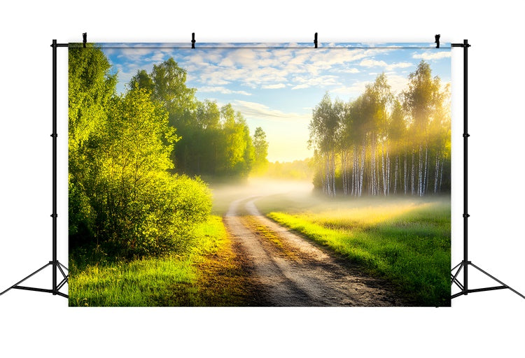 Toile de fond Forêt Photographie Sentier Lueur Matinale LXX57-145
