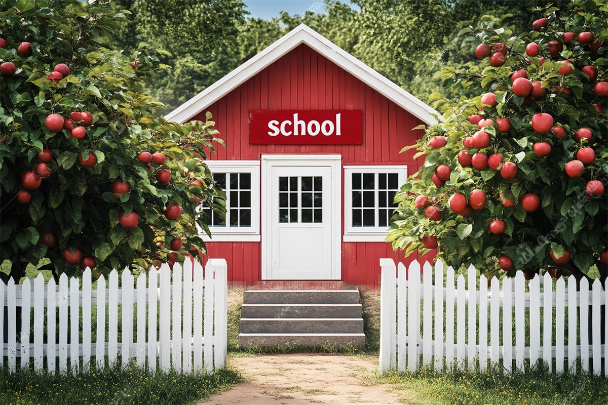 Toile de fond Photo École Verger de Pommiers Rustique LXX57-15