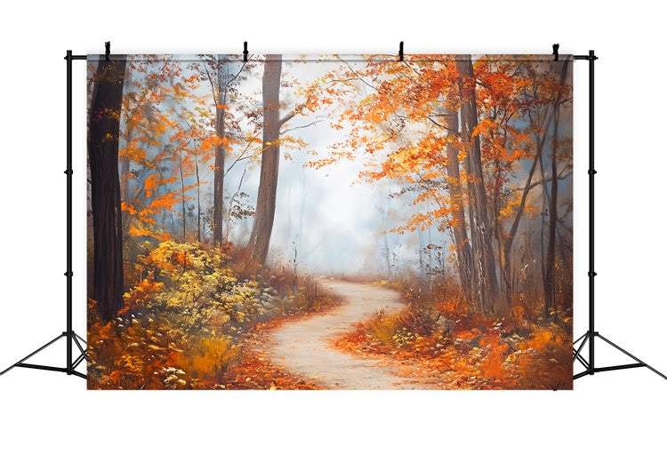 Toile de fond Automne Sentier Brumeux Érable LXX57-152