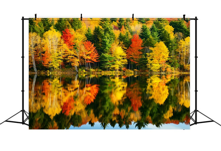 Toile de fond Automne Scène Lac Rayonnante Forêt LXX57-156