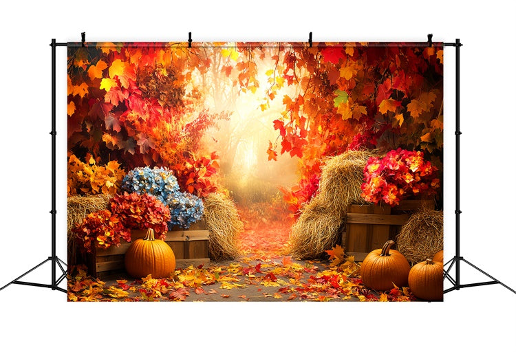 Toile de fond Déco Automne Feuillage Rêveur Citrouille LXX57-159