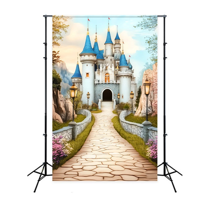Toile de fond Déco Automne Château Jardin Royal Sentier LXX57-183