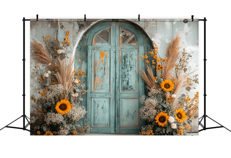 Toile de fond Vintage Porche Tournesol Usé LXX57-189