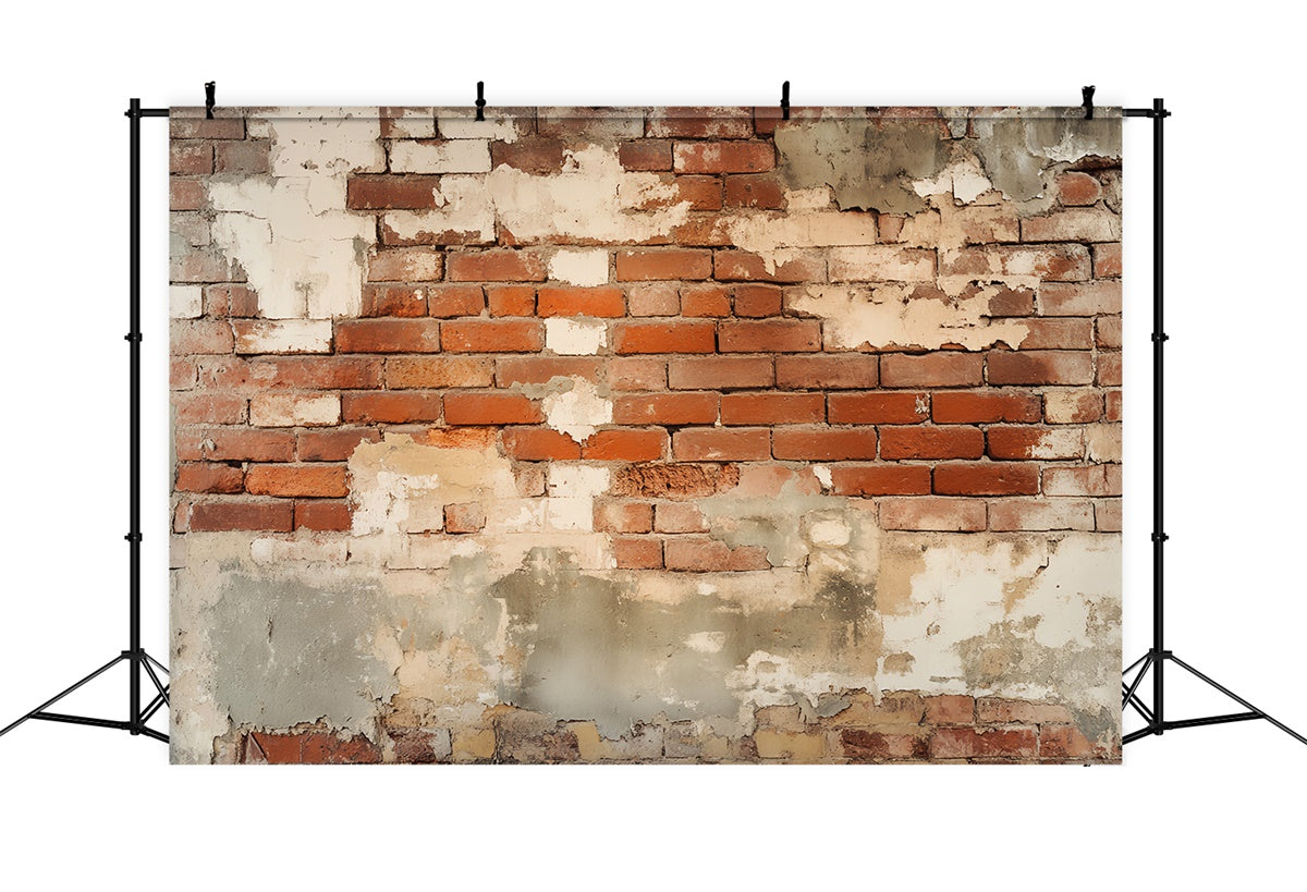 Toile de fond Vintage Mur Brique Décollé Rustique LXX57-199