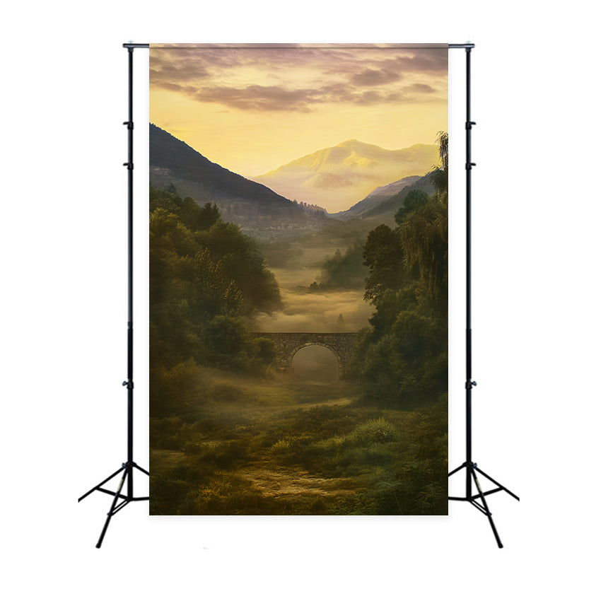 Toile de fond Vintage Brume Matinale Sentier LXX57-200
