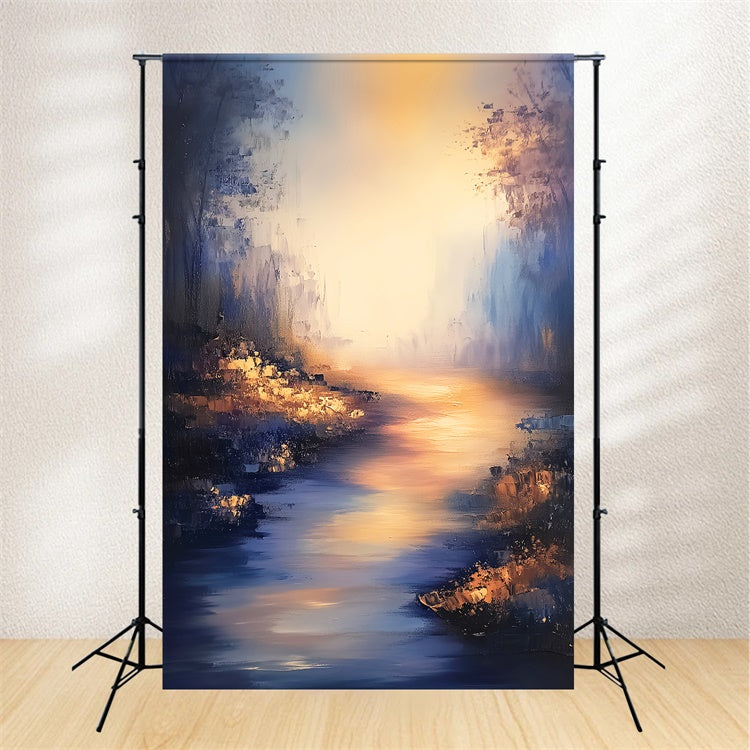 Toile de fond Vintage Scène Abstraite Rivière Lumineuse LXX57-230