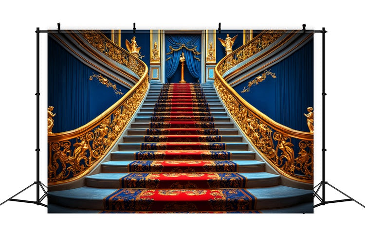 Toile de fond Vintage Escalier Bleu Royal Grandiose LXX57-234