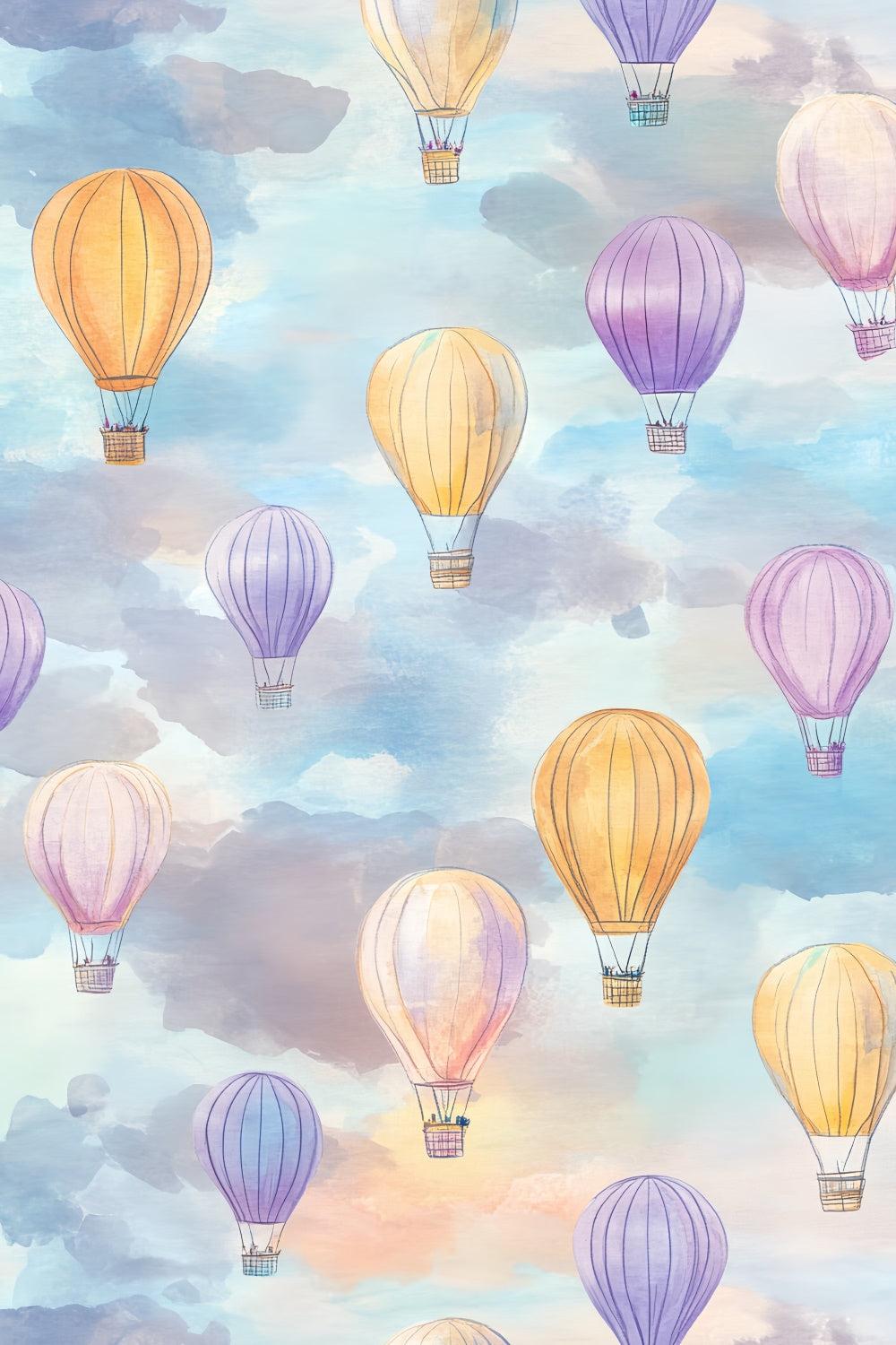 Toile de fond Portrait Ballons Pastel Aquarelle LXX57-265