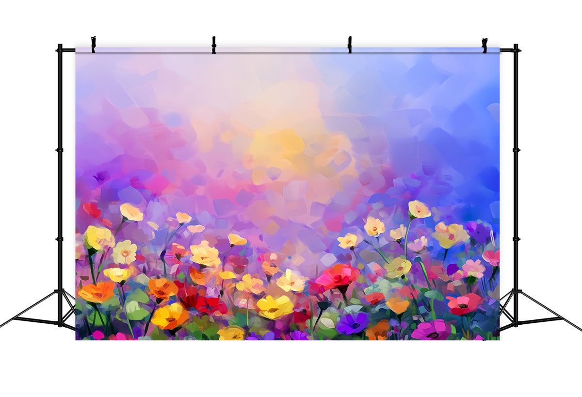 Toile de fond Portrait Champ de Fleurs Sauvages Aquarelle LXX57-272